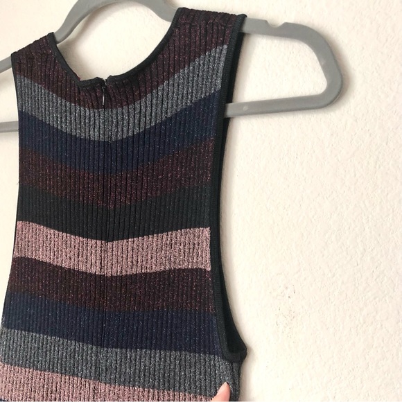 CLOSEOUT \Parker\• Multi-Stripe Pleated Midi Dress - Picture 13 of 16